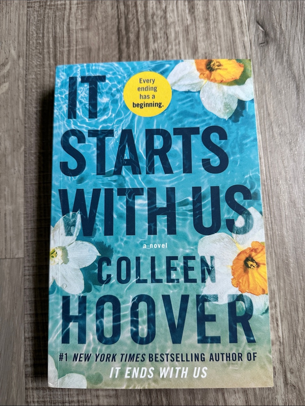 It Starts With Us — Blue Floral Hardcover-Style Decorative Book